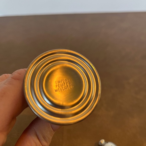 Vintage Empire Pewter Salt and Pepper Shakers with Glass Inserts - Picture 7 of 8